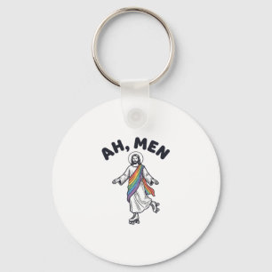 Ah Men Roller Skating Faith Vector Design_1 Keychain