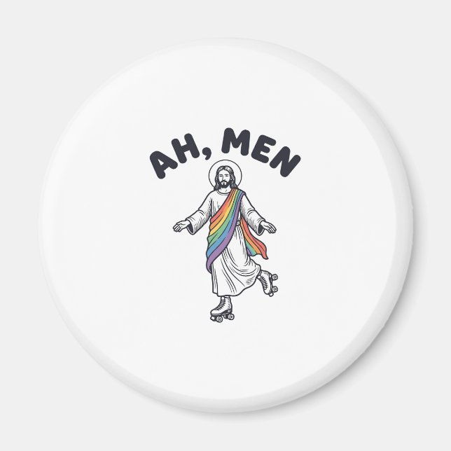 Ah Men Roller Skating Faith Vector Design_1 Magnet (Front)