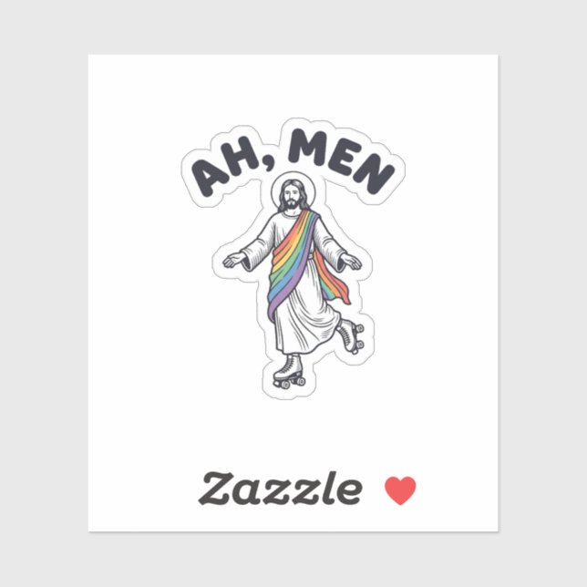 Ah Men Roller Skating Faith Vector Design_1 Sticker (Sheet)