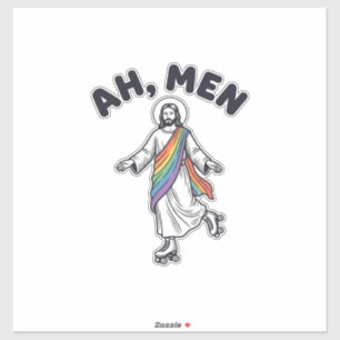 Ah Men Roller Skating Faith Vector Design_1 Sticker