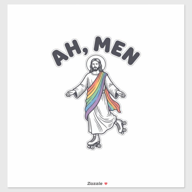 Ah Men Roller Skating Faith Vector Design_1 Sticker (Sheet)