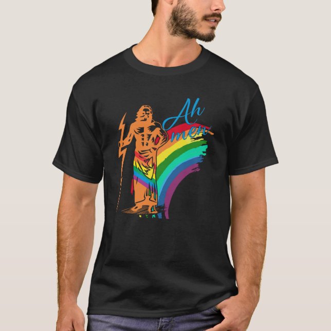 Ah Men Support LGBTQ Gay Pride Month Cute Gay For  T-Shirt (Front)