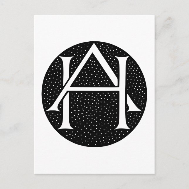 AH Monogram for the initials / letters AH. Postcard (Front)