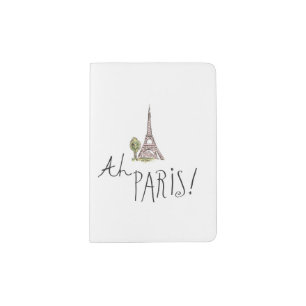 Ah Paris! Quote With Effiel Tower Passport Holder