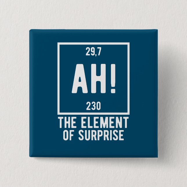 Ah! The Element of Surprise Funny Chemistry  Button (Front)