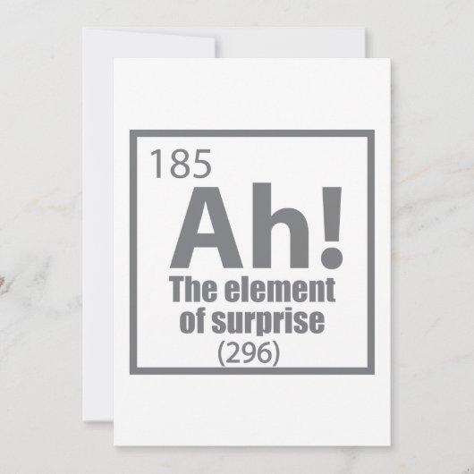Ah! The Element of Surprise Funny Chemistry Joke (Front)