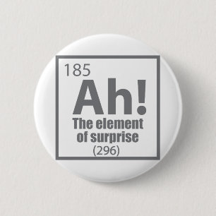 Ah! The Element of Surprise Funny Chemistry Joke Button