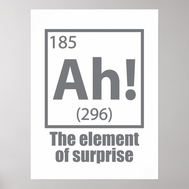 Ah! The Element of Surprise Funny Chemistry Joke Poster (Front)