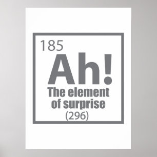Ah! The Element of Surprise Funny Chemistry Joke Poster