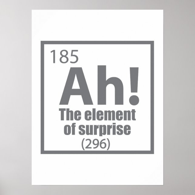 Ah! The Element of Surprise Funny Chemistry Joke Poster (Front)