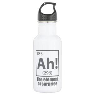 Ah! The Element of Surprise Funny Chemistry Joke Stainless Steel Water Bottle
