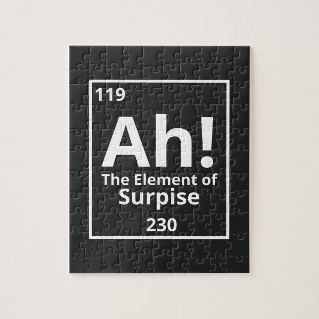 ah the element of surprise funny periodic table jigsaw puzzle (Vertical)
