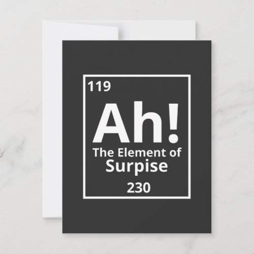 ah the element of surprise funny periodic table thank you card