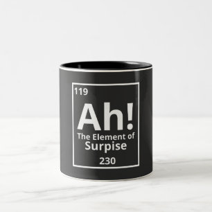ah the element of surprise funny periodic table Two-Tone coffee mug