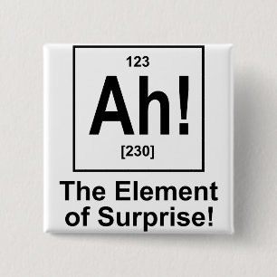 Ah! The Element of Surprise. Pinback Button