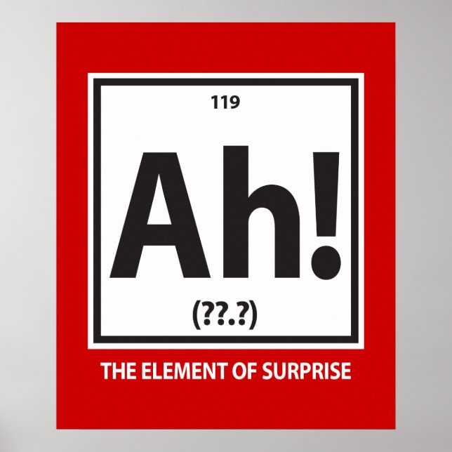 Ah!  The element of surprise Poster (Front)