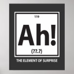 Ah the Element of Surprise Periodic Element Symbol Poster | Zazzle