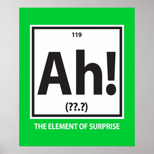 Ah!  The element of surprise Poster (Front)