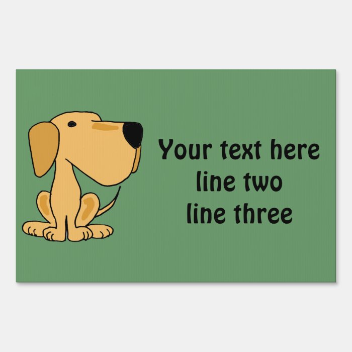 AH  Yellow Custom Labrador Yard Sign