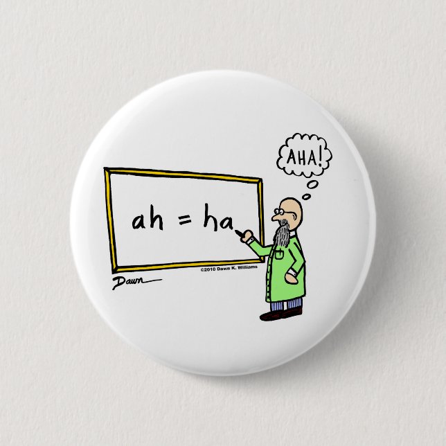 Aha! Cartoon Button (Front)
