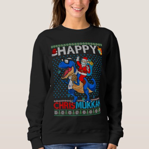 aHappy Chrismukkah Christmas Jewish Xmas Ugly Hanu Sweatshirt