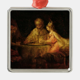 Ahasuerus , Haman and Esther, c.1660 Metal Ornament
