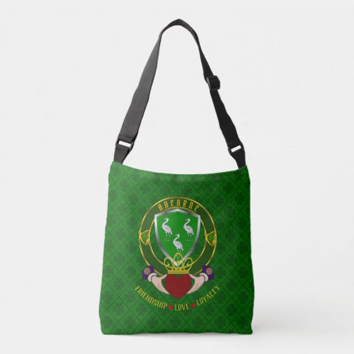 Ahearne Irish Shield  Claddagh Crossbody Bag