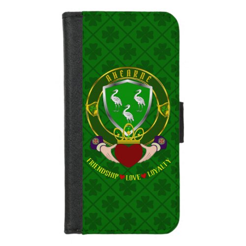 Ahearne Irish Shield  Claddagh iPhone 87 Wallet Case