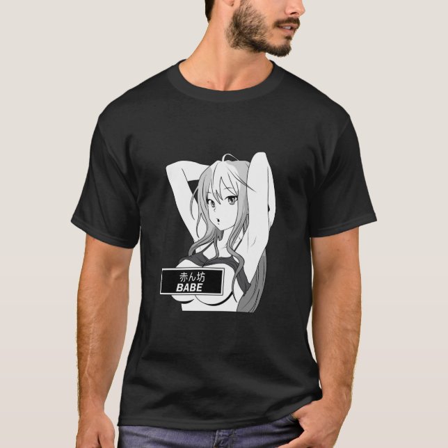 Ahegao Anime Waifu Hentai Shirts Mens Manga Anime (Front)