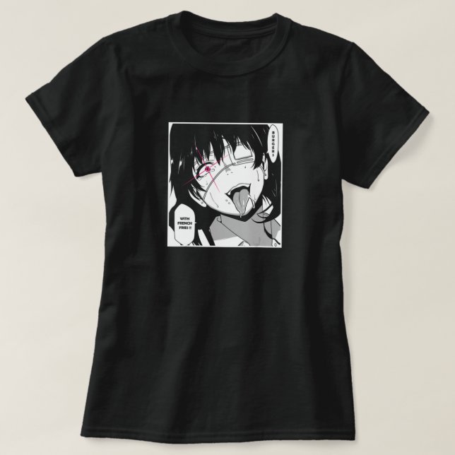 Ahegao T Shirt æcostume face Anime Funny (Design Front)