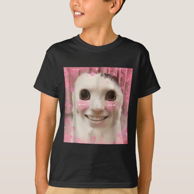 Ahh Cat Meme Dank Cursed Weirore Funny Dank Meme  T-Shirt (Front)