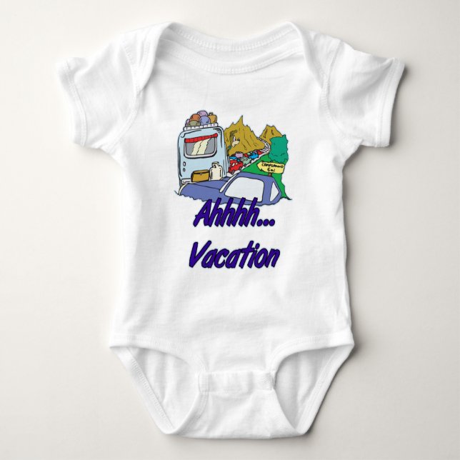 Ahh Vacation Camping Baby Bodysuit (Front)