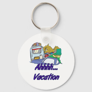 Ahh Vacation Camping Keychain