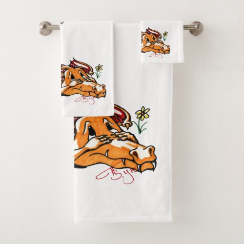 Ahhh  Dragons by TS Tyre Bath Towel Set