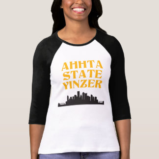 Ahhta State Yinzer Women's Baseball Tee
