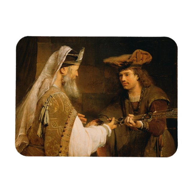 Ahimelech giving the sword of Goliath to David Magnet (Horizontal)