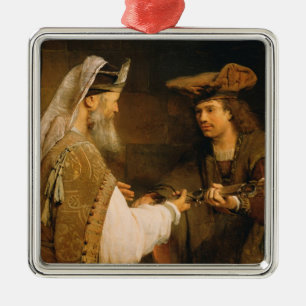 Ahimelech giving the sword of Goliath to David Metal Ornament