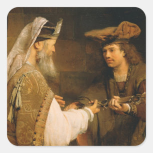 Ahimelech giving the sword of Goliath to David Square Sticker
