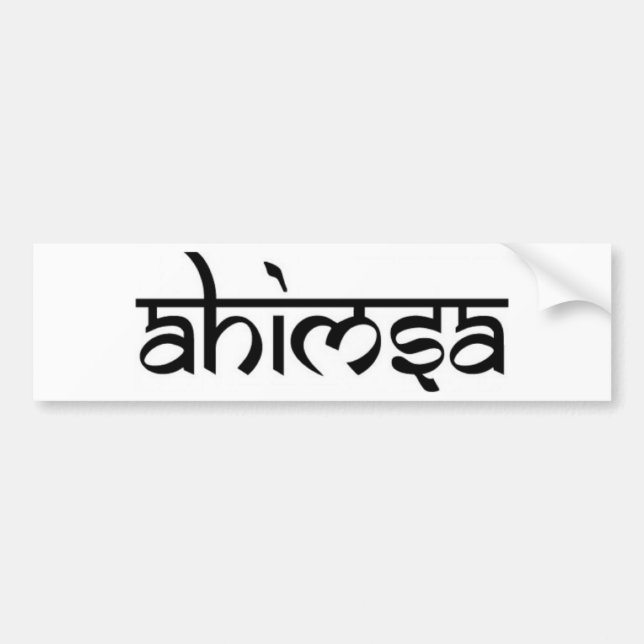 Ahimsa - अहिंसा - Buddhist Tenet Bumper Sticker (Front)
