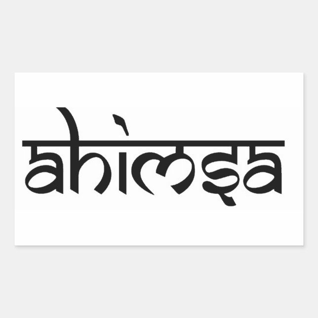 Ahimsa - Buddhist and Hindu Tenet Rectangular Sticker (Front)