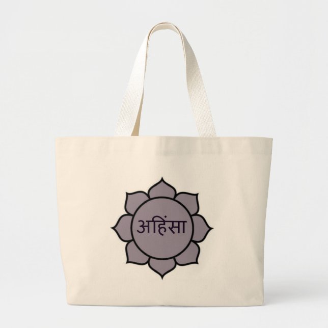 ahimsa (lotus).jpg large tote bag (Front)