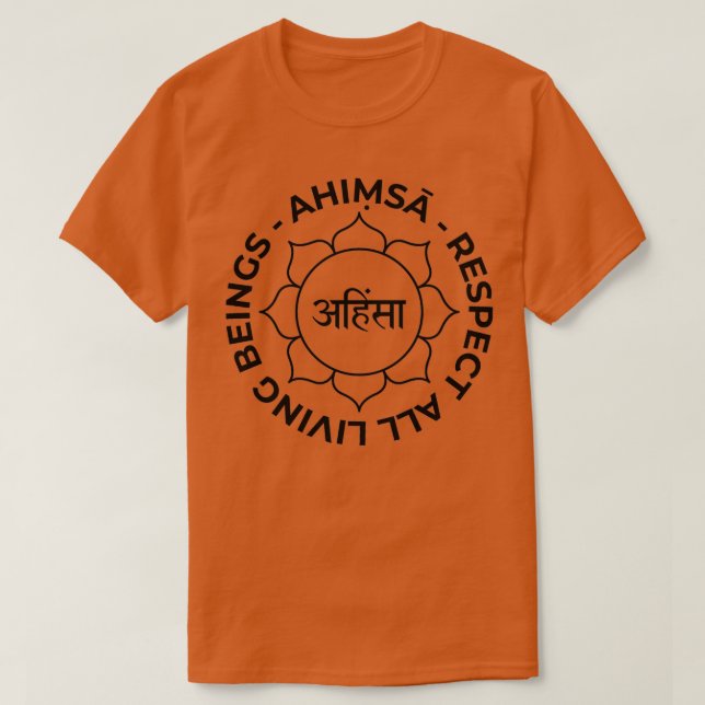 Ahimsa Non Violence T-Shirt (Design Front)