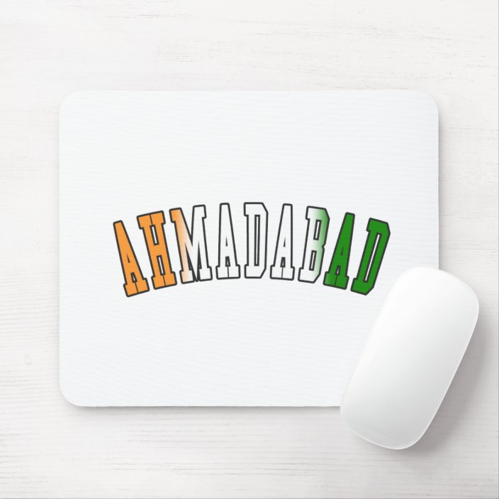 Ahmadabad in India National Flag Colors Mouse Pad