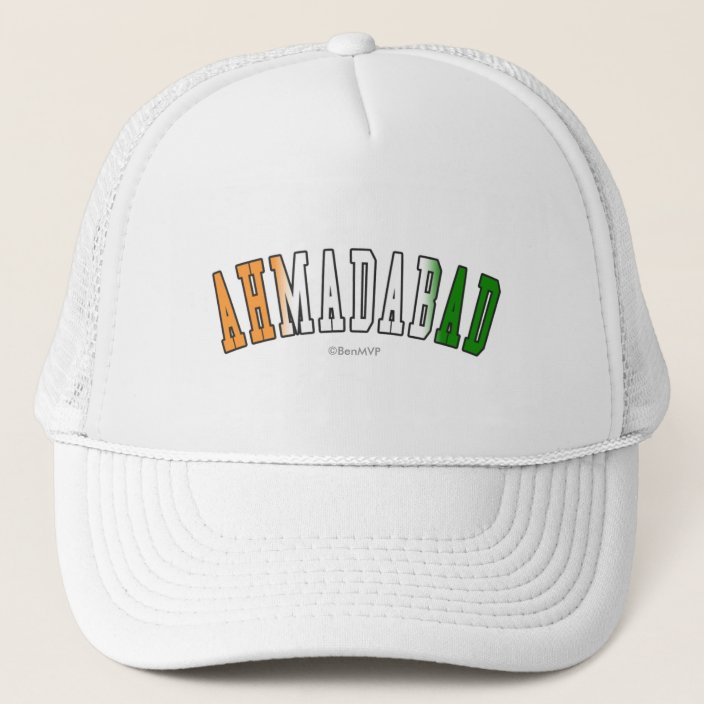 Ahmadabad in India National Flag Colors Trucker Hat