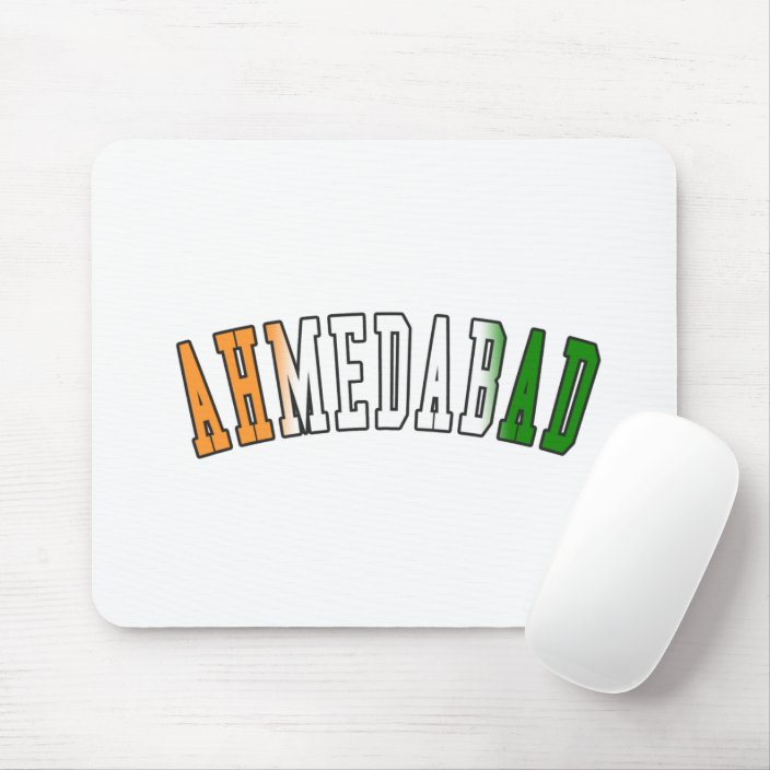 Ahmedabad in India National Flag Colors Mouse Pad