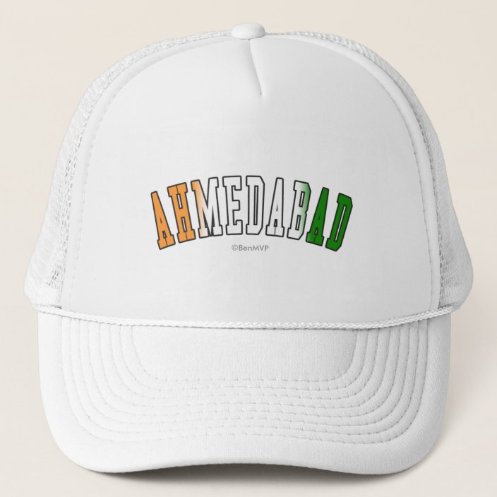 Ahmedabad in India National Flag Colors Trucker Hat