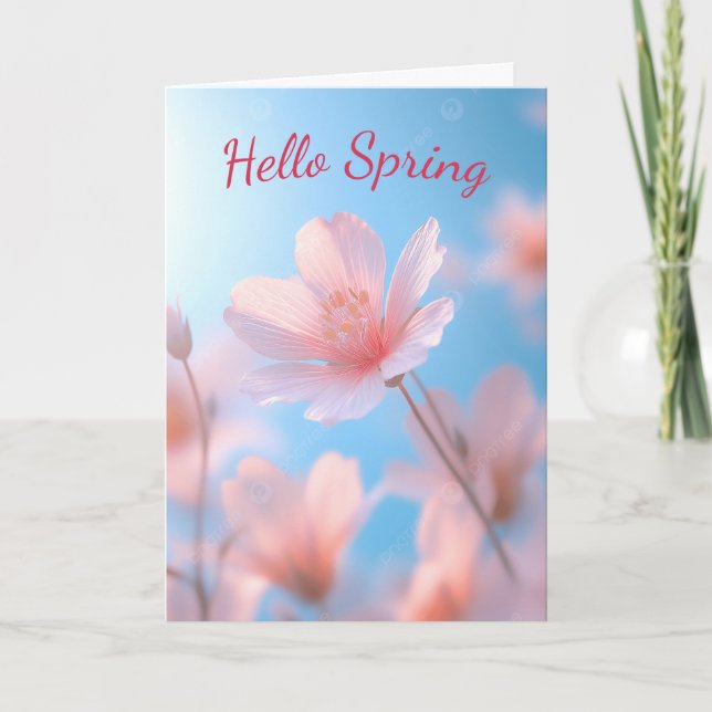Ahmet Hands Hello Spring Beautiful Greeting Card  (Front)