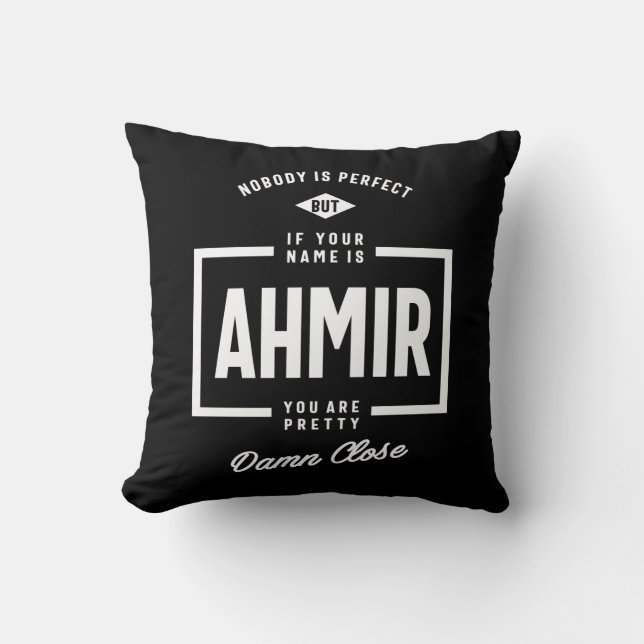 Ahmir Personalized Name Birthday Gift Throw Pillow (Front)