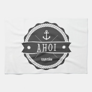 Ahoi Captain Badge with anchor Towel
