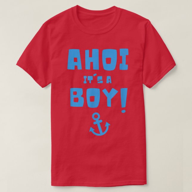 Ahoi it's a boy Pirate Gender Reveal Party Pregnan T-Shirt (Design Front)